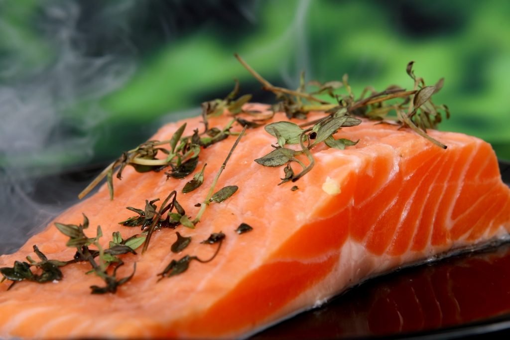 Wrinkle-fighting food, salmon